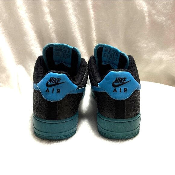 Nike Air Force 1 Low Black & Blue Sneakers Size 7.5 Mens - Picture 3 of 6